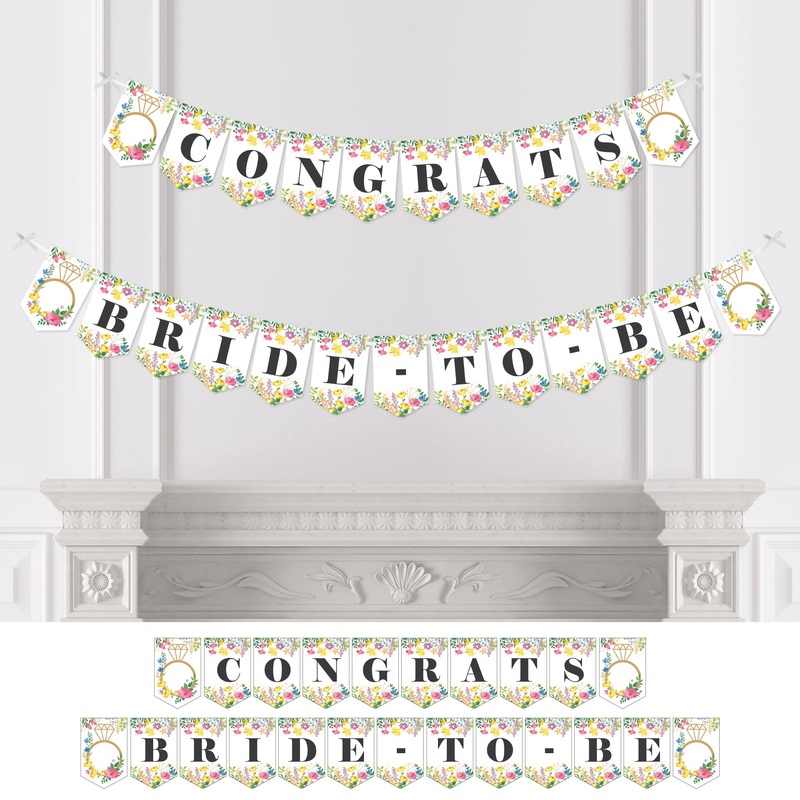 Wildflowers Bride - Boho Floral Bridal Shower and Wedding Party Bunting Banner - Party Decorations - Congrats Bride-To-Be