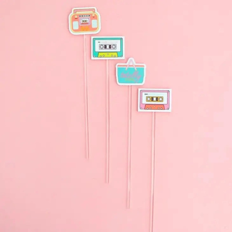 80s Party Drink Stirrer Set