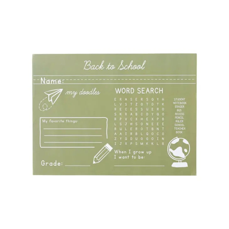 Back To School Green Chalkboard Placemat