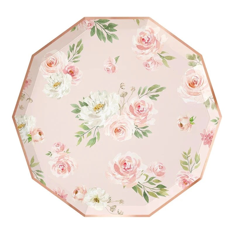 Blush Floral Large Paper Plates