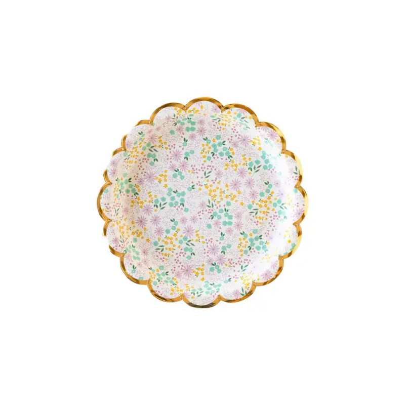 Ditsy Floral Round Scallop Plate
