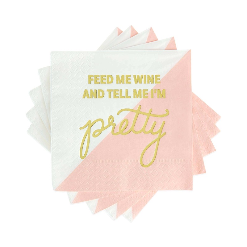 Feed Me Wine Cocktail Napkin