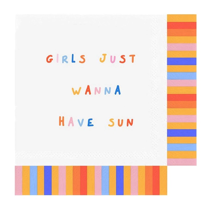 Girls Wanna Have Sun Fringe Beverage Napkins