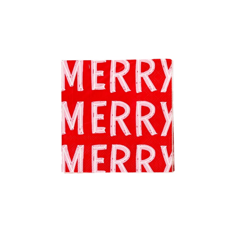 Merry Holiday Paper Cocktail Napkin