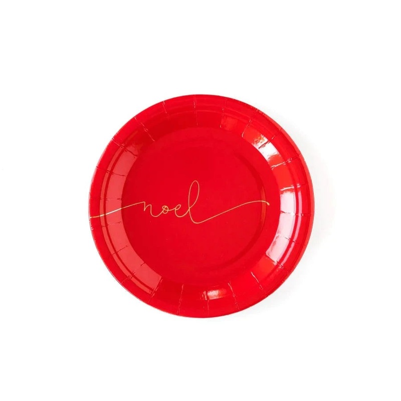 Red Noel Paper Plates