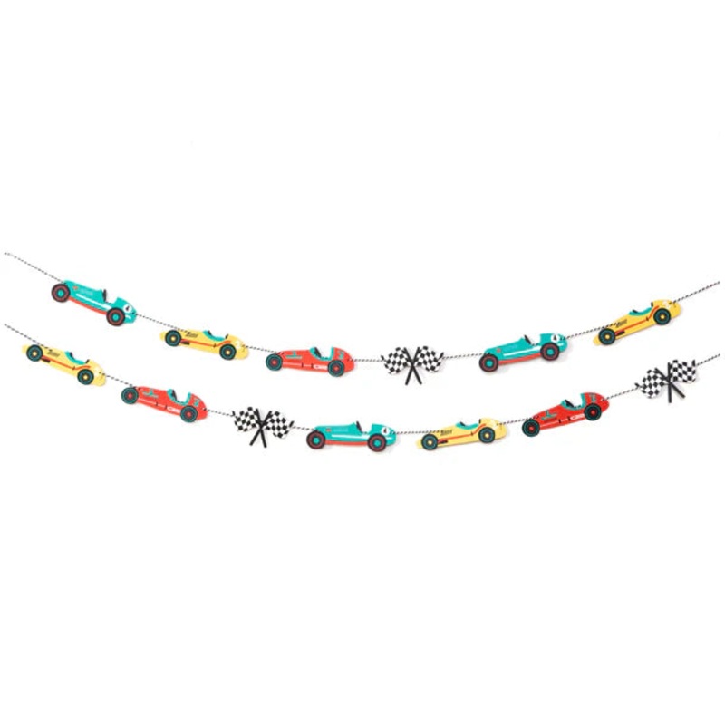 Vintage Race Car Party Garland