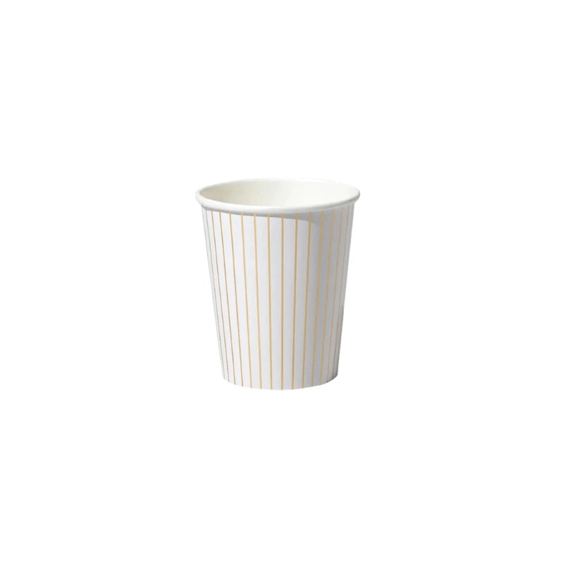 White Pinstripe Cups