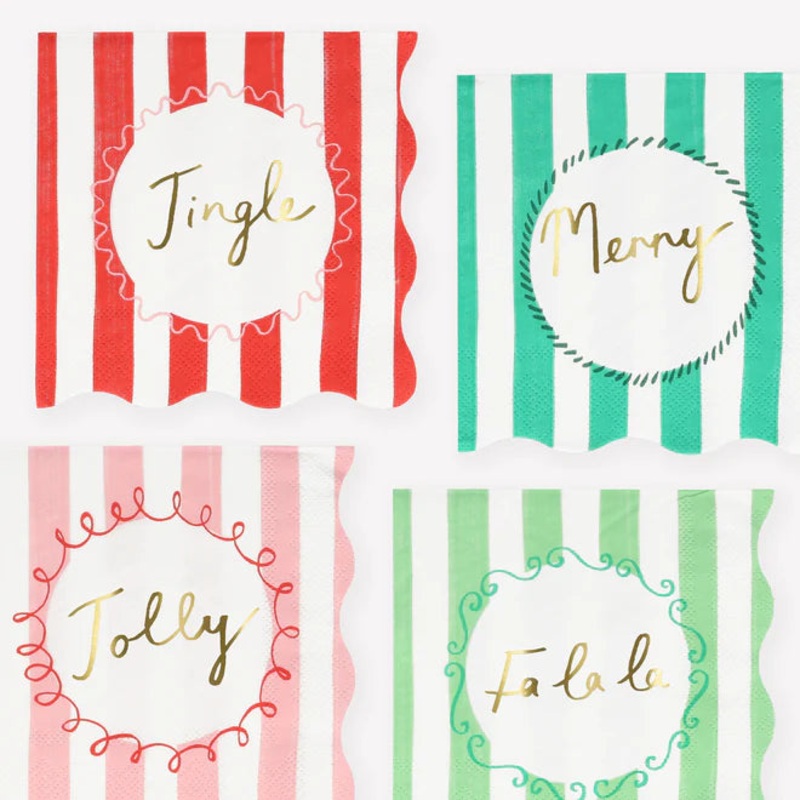 Christmas Striped Large Napkins