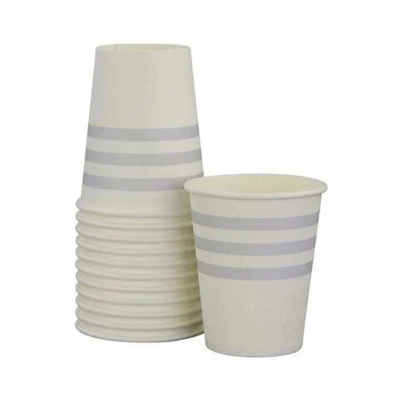 French Stripe Party Cup - Grey