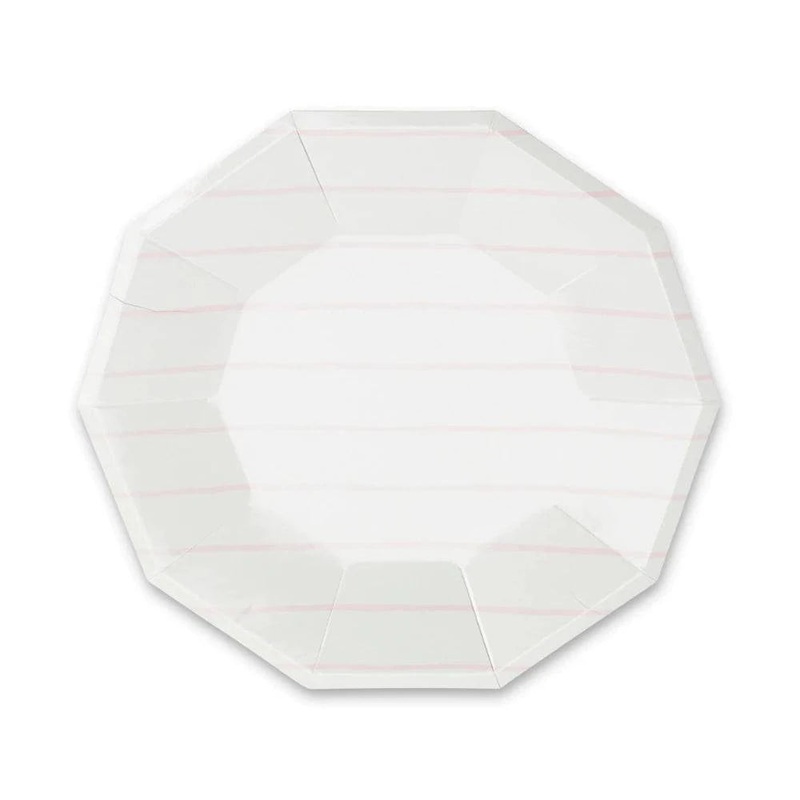 Frenchie Striped Blush Large Plates