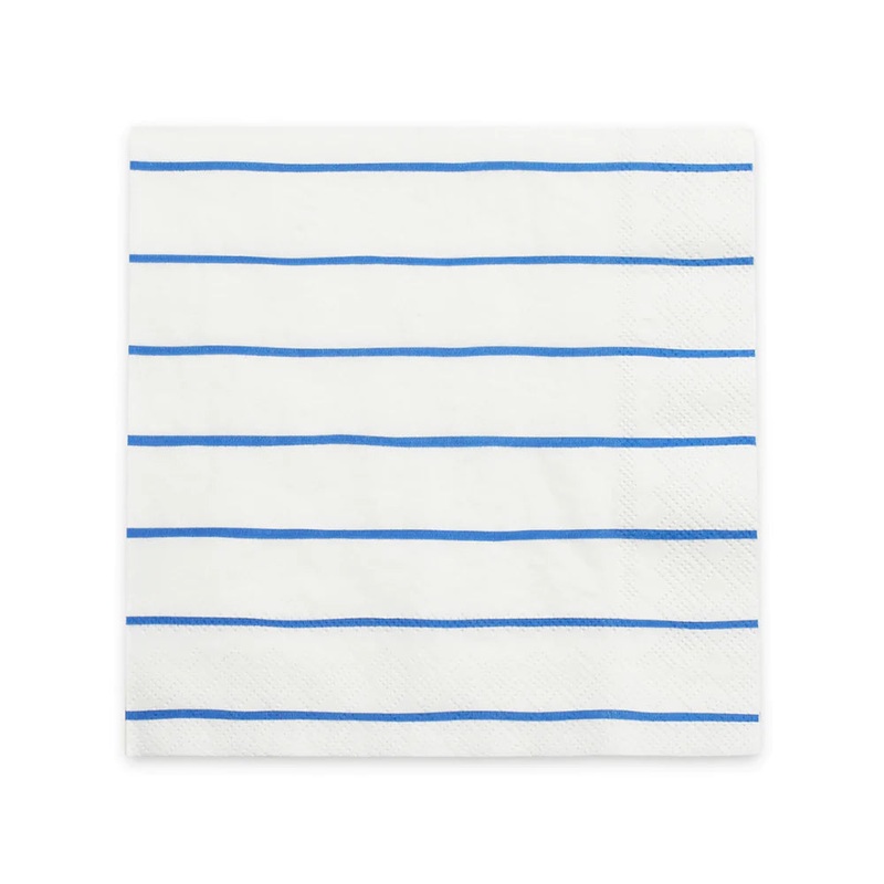 Frenchie Striped Cobalt Large Napkins