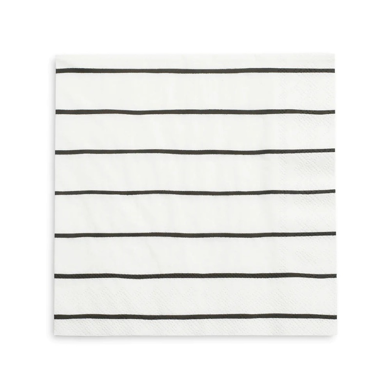 Frenchie Striped Ink Large Napkins