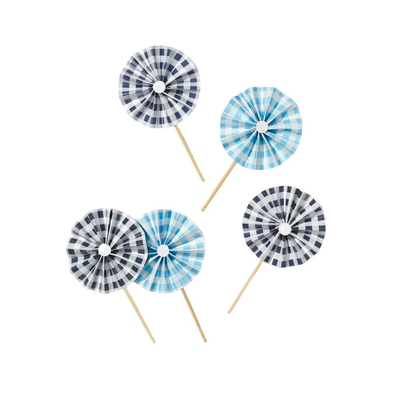 Gingham Pinwheel Fan Toppers