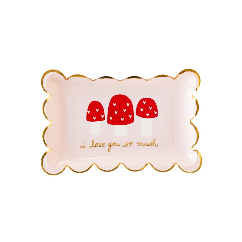 Love You So Mush Mushroom Paper Plate