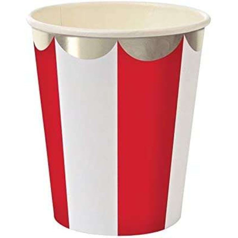 Red Stripe Paper Cups