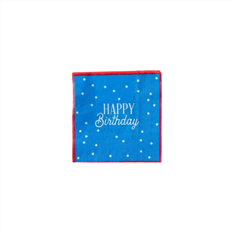 Blue Birthday Cocktail Napkin