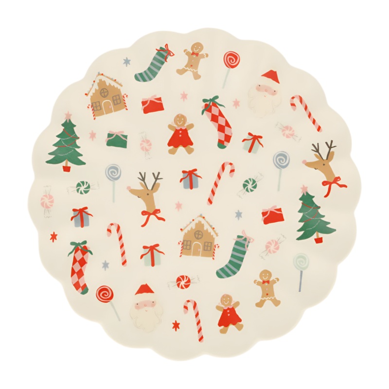 Melamine Jolly Christmas Reusable Large Plate