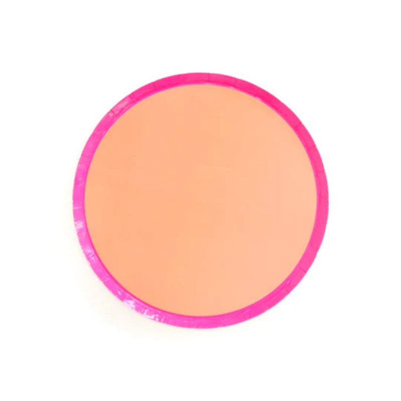 Pink and Red Color Blocked Plate