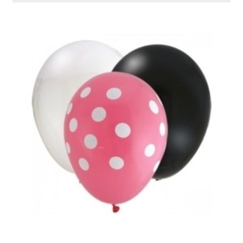 Pink Polka Dot Latex Balloon Mix | 11 & 36 Inch Sizes