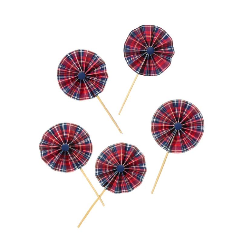 Plaid Pinwheel Fan Toppers
