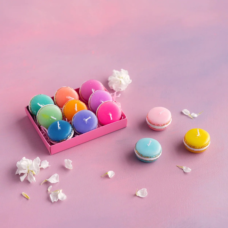 Rainbow Macaron Candle Boxed Set