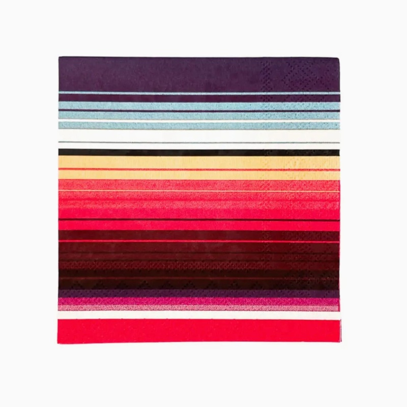 Red Serape Paper Cocktail Napkins | Package 20