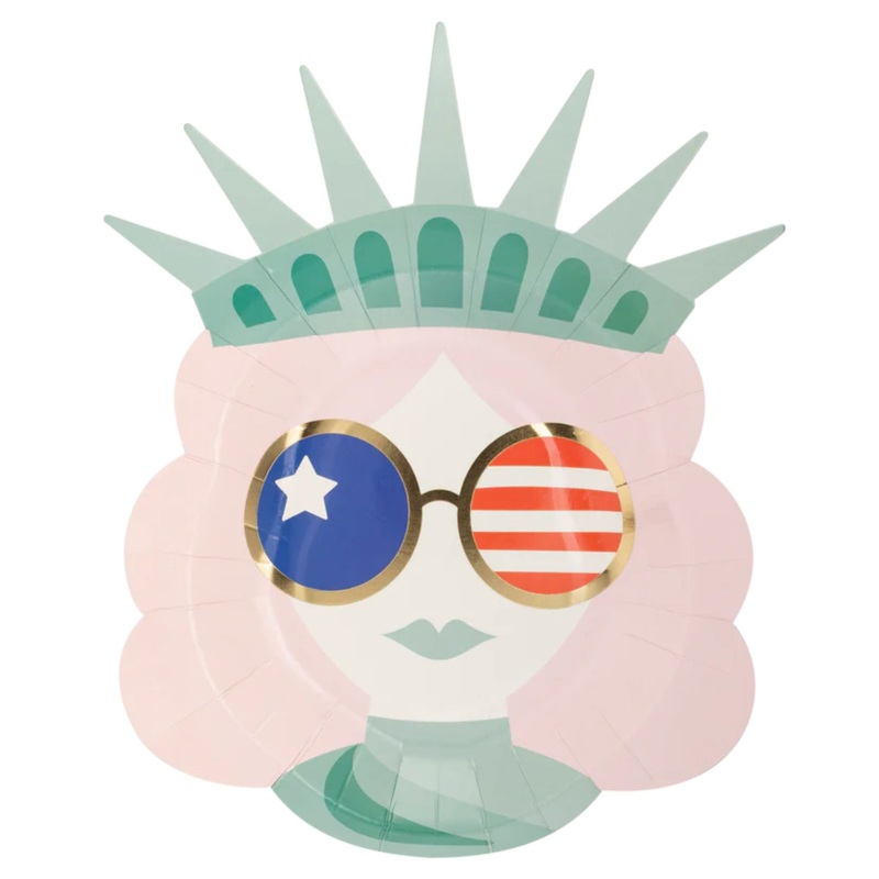 Statue Lady Liberty Paper Party Plate | Package 8 | Fourth July
