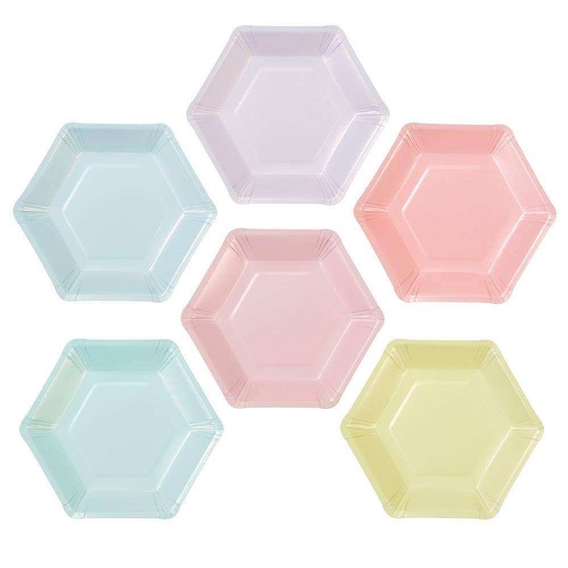 We Heart Pastels Hexagonal Shaped Plates
