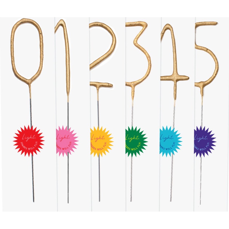 Gold Sparkler Number Candles | 3 Sizes