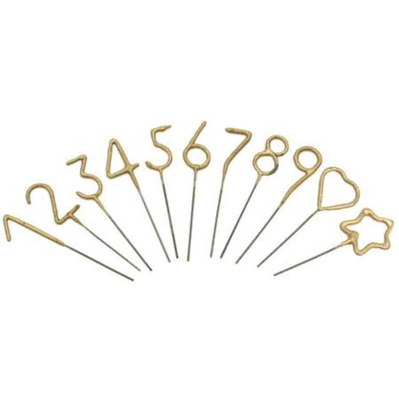 Gold Sparkler Number Candles | Grande 12 INCH