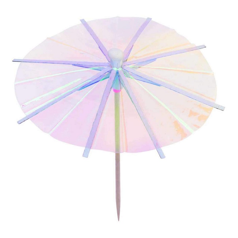 Iridescent Umbrella Cocktail Picks | Package 12
