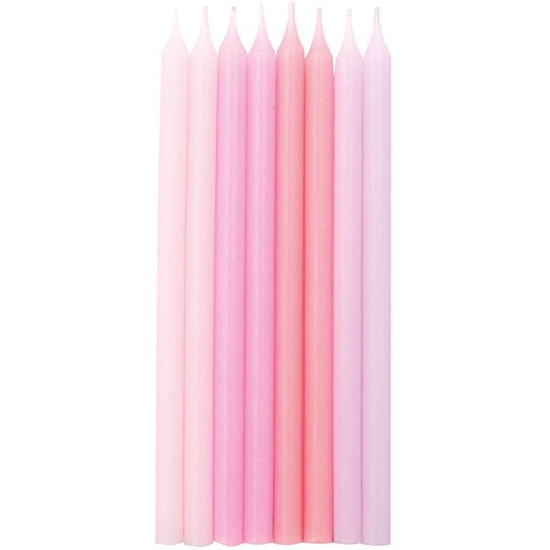 Pink Ombre Birthday Party Cake Candles |  5 INCH