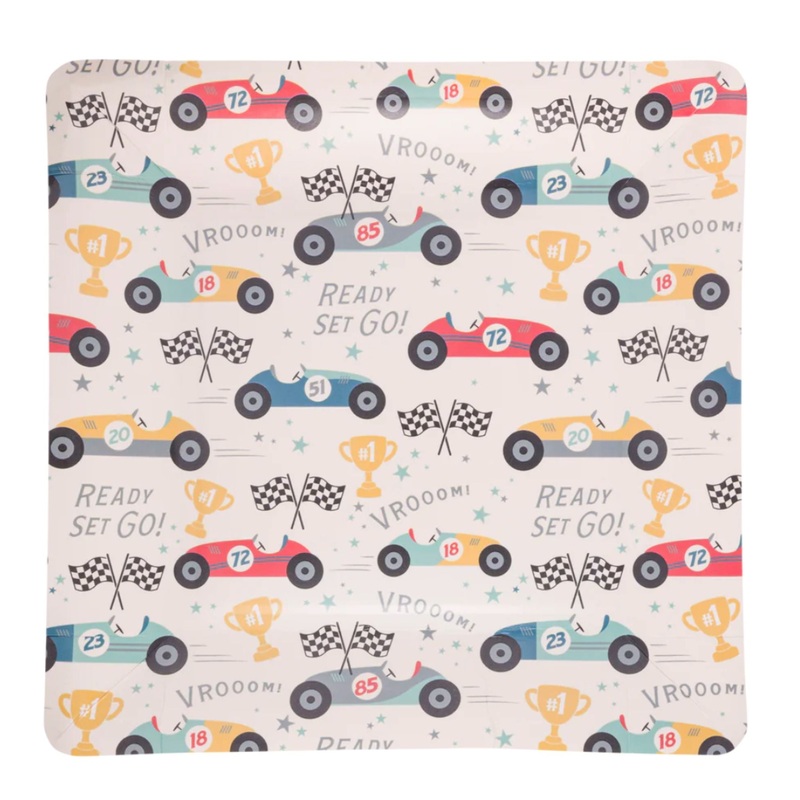 Race Car Party Paper Plates | Set 8
