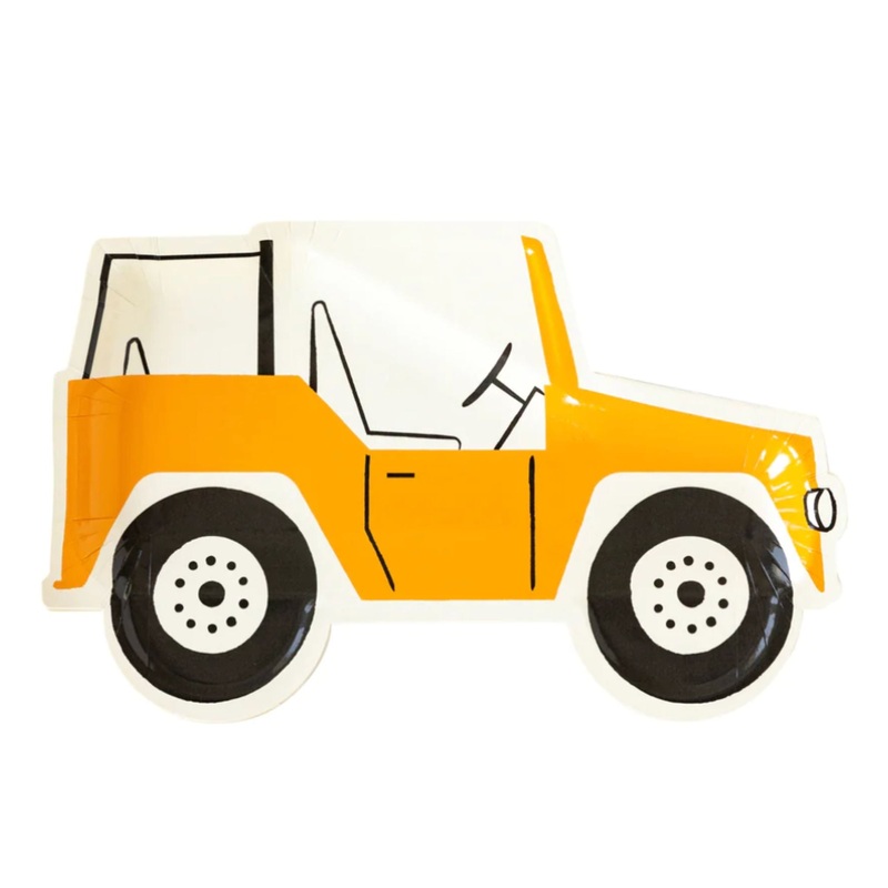 Safari Jeep Shaped Paper Party Plates | Package 8