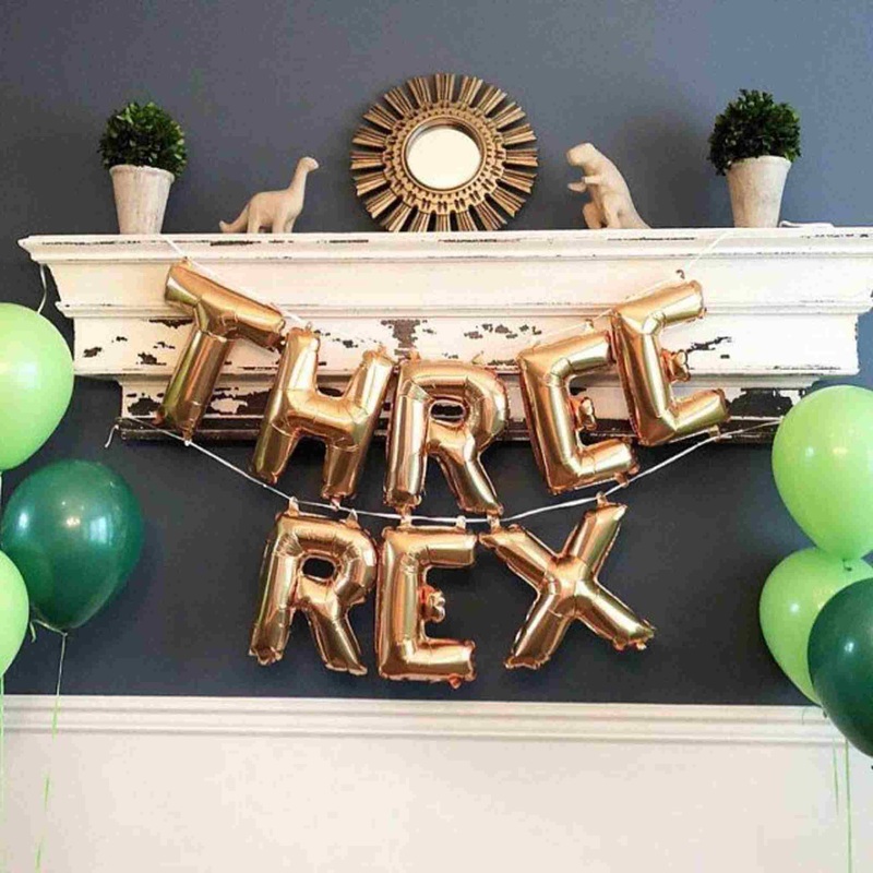Three Rex Letter  Balloon Banner Kit