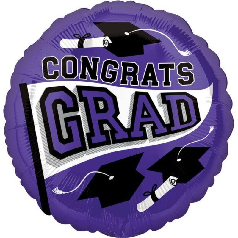 Congrats Grad Purple 17"