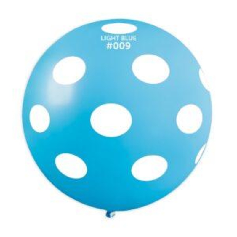 GEMAR Light Blue with White Dot Print, 31"
