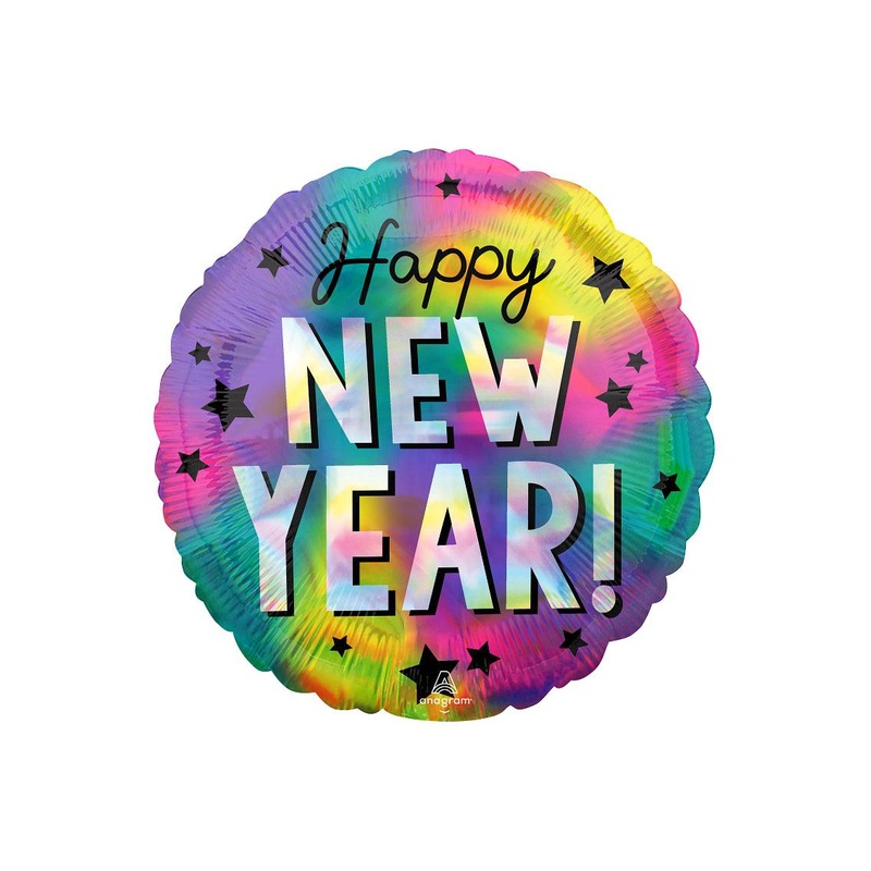 Happy New Year Iridescent Stars