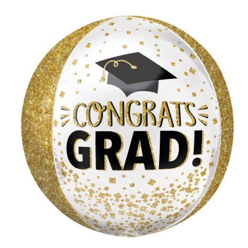 Congrats Grad Gold Glitter ORBZ