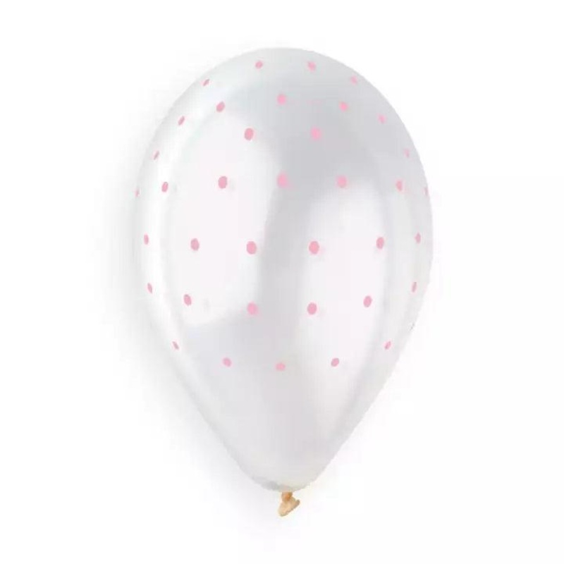 GEMAR 13" Chic Dot Pink Printed Latex Balloons