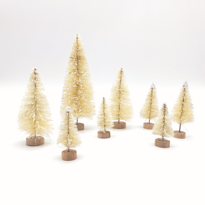Bottle Brush Christmas Trees - Ivory