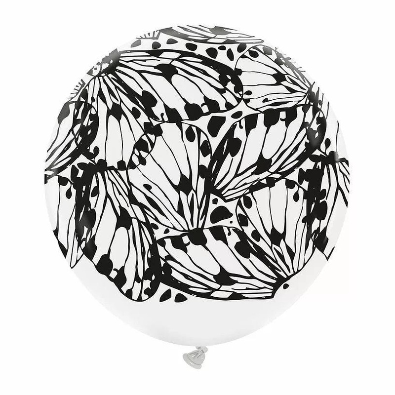 Butterfly Print Black and White 24"
