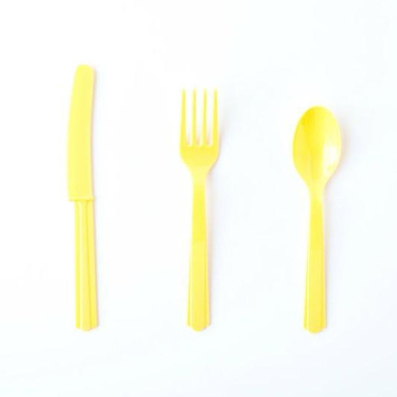 Plastic Cutlery: Yellow (18 piece set)
