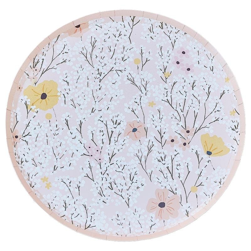 Ditsy Floral Poppy Plates (8 Pack)