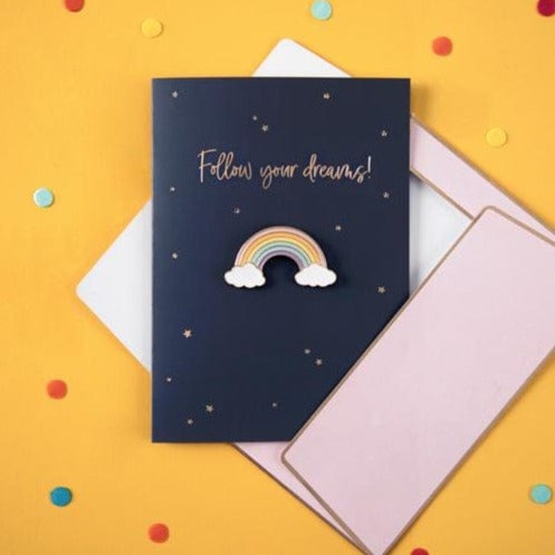 Dreams Birthday Card with Enamel Pin