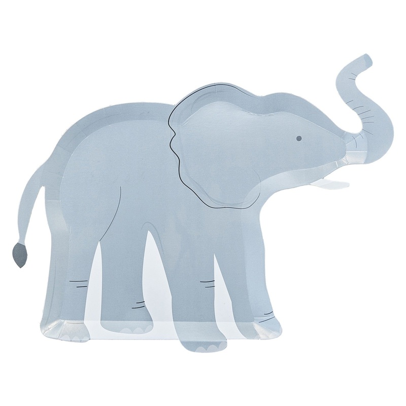 Elephant Shaped Paper Plates (8 Pack)