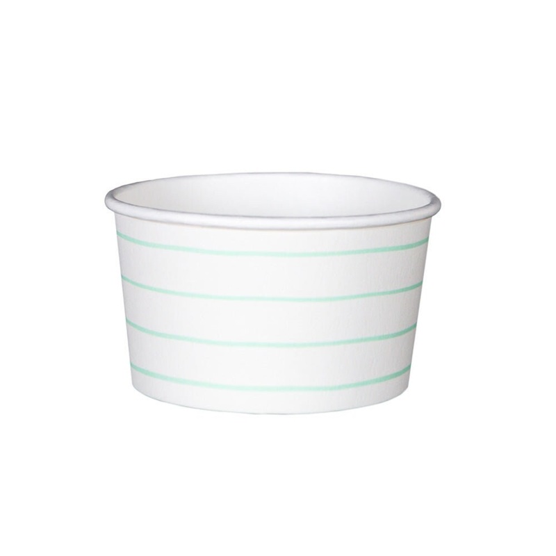 French Stripe Ice Cream Treat Cups - Mint