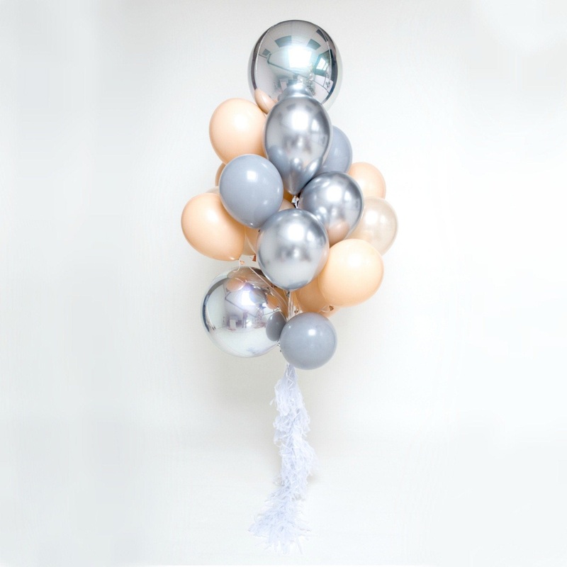 Giant Balloon Bouquet Kit - Cool Chrome & Boho Blush