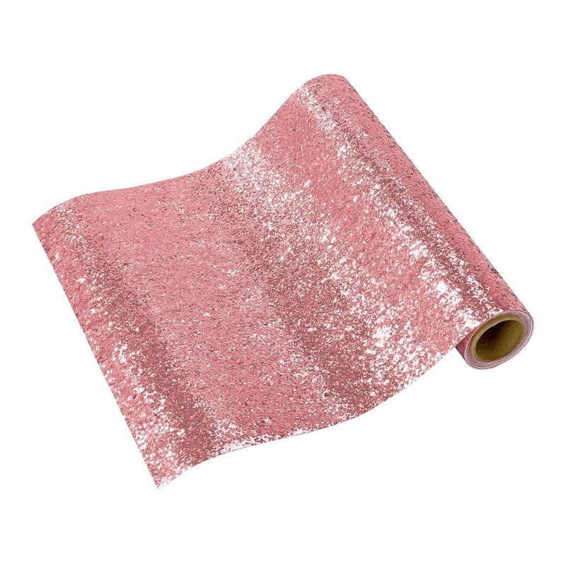 Pink Fabric Glitter Table Runner 1.8m