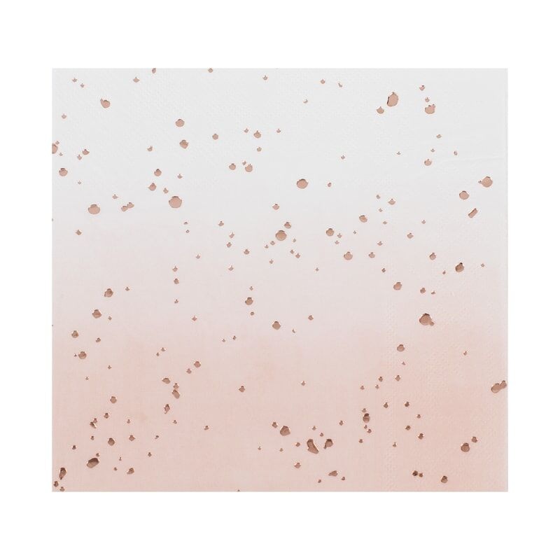 Rose Gold Ombre Splatter Party Napkins